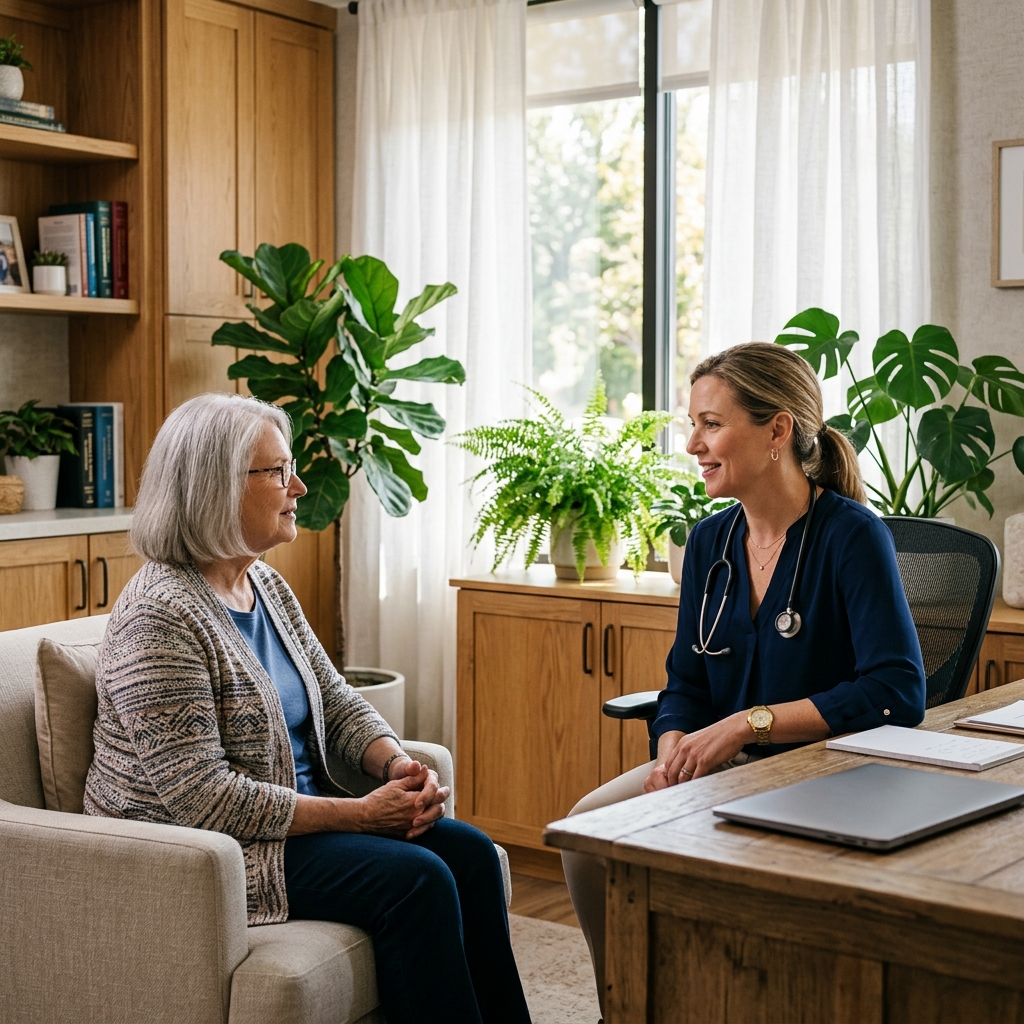 Doctor listening to patient